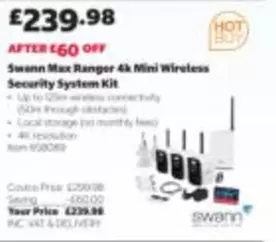 Swann - Max Ranger 4k Mini Wireless Security System Kit Item 658089