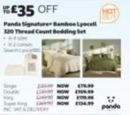 Panda - Signature+ Bamboo Lyocell 320 Thread Count Bedding Set
