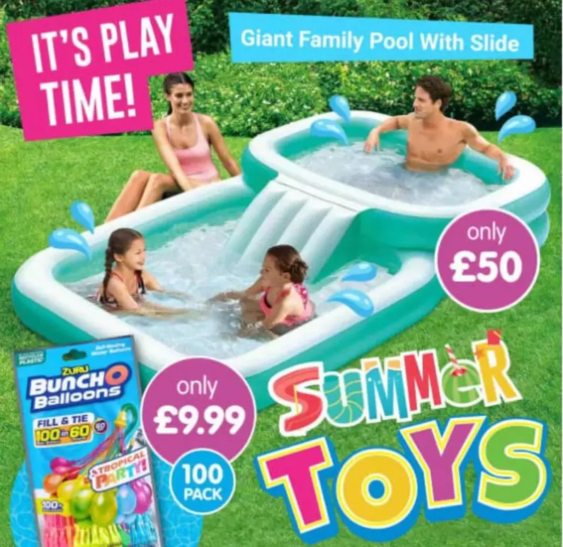 Giant Family Pool With Slide