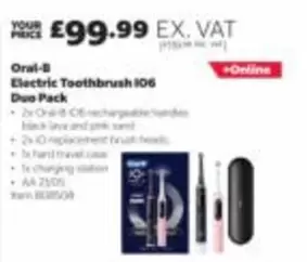 Oral-B - Electric Toothbrush IO6 Duo Pack Item 808508