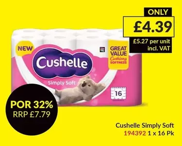 Cushelle - Simply Soft 194392 1 x 16 Pk