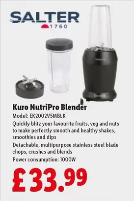 salter - Kuro NutriPro Blender EK2002V5MBLK