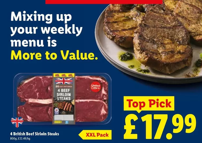 4 British Beef Sirloin Steaks