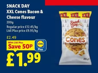 Lidl - XXL Cones Bacon & Cheese flavour