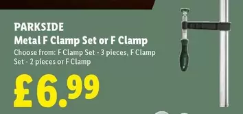 Parkside - Metal F Clamp Set or F Clamp