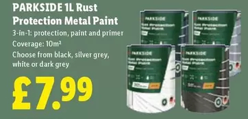 Parkside - 1L Rust Protection Metal Paint