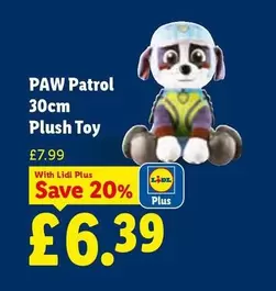 Lidl - PAW Patrol 30cm Plush Toy