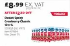 Ocean Spray - Cranberry Classic 12 x 1L