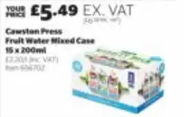 Fruit Water Mixed Case 15 x 200ml Item 606702