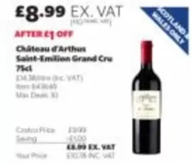 Château d'Arthur Saint-Emilion Grand Cru 75cl