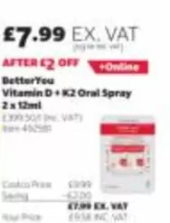 Vitamin D + K2 Oral Spray 2 x 12ml
