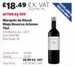 CAT - Rioja Reserva Arienzo