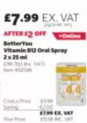 Vitamin B12 Oral Spray 2 x 25 ml