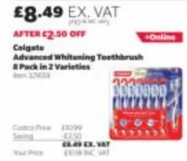 Colgate - Advanced Whitening Toothbrush 8 Pack in 2 Varieties
