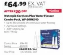 Cordless Plus Water Flosser Combo Pack, WF-26UK010