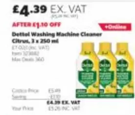 Dettol - Washing Machine Cleaner Citrus, 3 x 250 ml