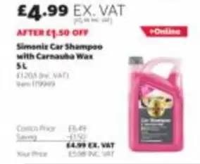Simoniz - Car Shampoo with Carnauba Wax 5L