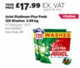 Ariel - Platinum Plus Pods 120 Washes 2.98 kg