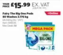 Fairy - The Big One Pods 80 Washes 3.176 kg
