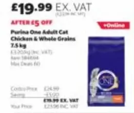 Purina - Adult Cat Chicken & Whole Grains 7.5 kg