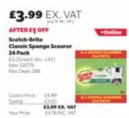 Classic Sponge Scourer 24 Pack