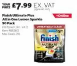 Finish - Ultimate Plus All in One Lemon Sparkle 90 Pack