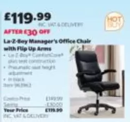 La-Z-Boy - Manager's Office Chair with Flip Up Arms