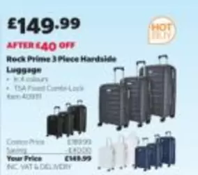 Rock Prime 3 Piece Hardside Luggage