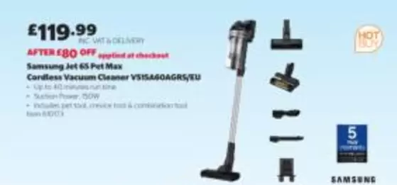 samsung - Samsung Jet 65 Pet Max Cordless Vacuum Cleaner VS15A60AGRS/EU