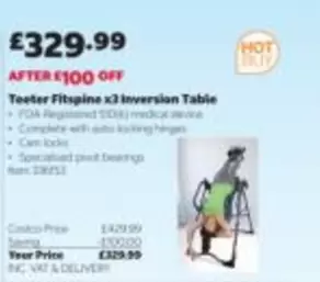 Fits spine x3 Inversion Table