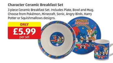 Minecraft - Character Ceramic Breakfast Set