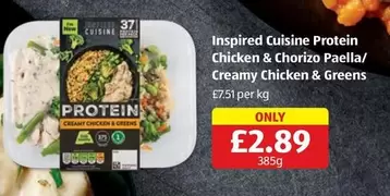 Inspired Cuisine Protein Chicken & Chorizo Paella/ Creamy Chicken & Greens