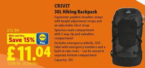 Crivit - 30L Hiking Backpack