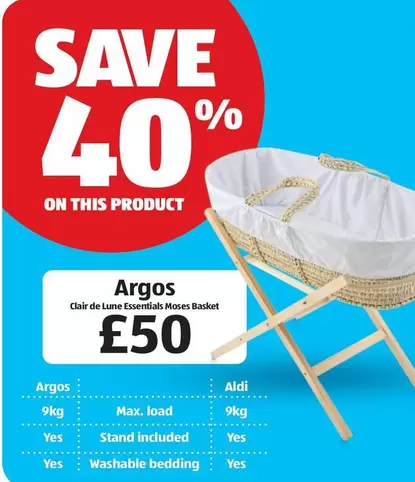 Clair de Lune Essentials Moses Basket