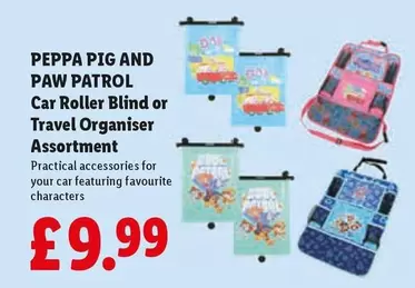 Peppa Pig - PEPPA PIG AND PAW PATROL Car Roller Blind or Travel Organiser Assortment