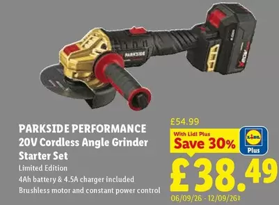 Parkside - 20V Cordless Angle Grinder Starter Set