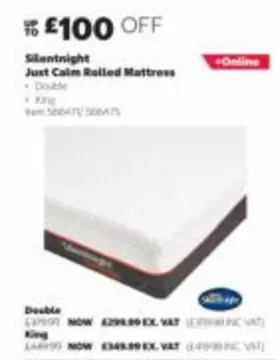 King - Just Calm Rolled Mattress