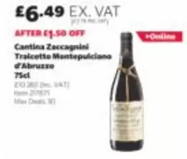 Cantina Zaccagnini Tralcetto Montepulciano d'Abruzzo 75cl