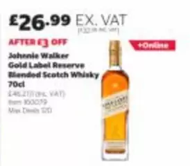 Johnnie Walker - Gold Label Reserve Blended Scotch Whisky 70cl