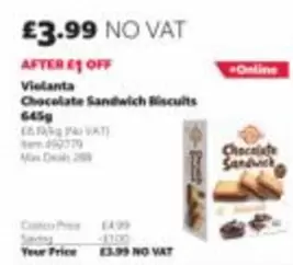 Chocolate Sandwich Biscuits 645g