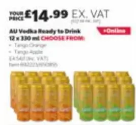 Tango - AU Vodka Ready to Drink 12 x 330 ml