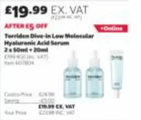 Zinc - Torriden Dive-in Low Molecular Hyaluronic Acid Serum 2 x 50ml + 20ml