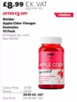 Apple - Cider Vinegar Gummies 70 Pack