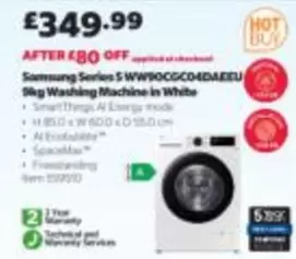 samsung - Series 5 WW90GC04DAEEU 9kg Washing Machine in White