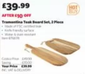 Tramontina Teak Board Set, 2 Piece