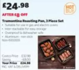 Tramontina Roasting Pan, 3 Piece Set