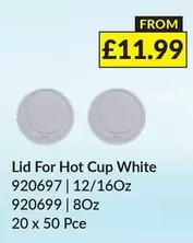 Lid For Hot Cup White 920697 | 12/16Oz 920699 | 8Oz