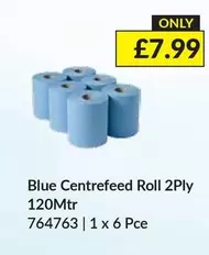 Blue Centrefeed Roll 2Ply 120Mtr 764763