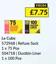 Refuse Sack 1 x 75 Pce, Dustbin Liner 1 x 100 Pce