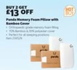 Panda - Memory Foam Pillow with Bamboo Cover
